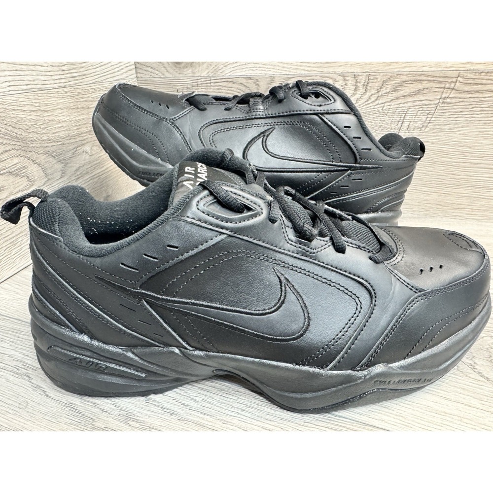 Nike Air Monarch IV mens size 10.5 shoes black leather comfort walking sneakers